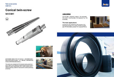 Pipe Twin Screw Extruder Parts , Injection Molding Screws And Barrels Even Mixing