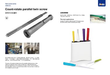 Pipe Twin Screw Extruder Parts , Injection Molding Screws And Barrels Even Mixing