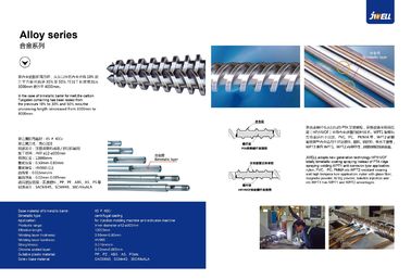 Pipe Twin Screw Extruder Parts , Injection Molding Screws And Barrels Even Mixing