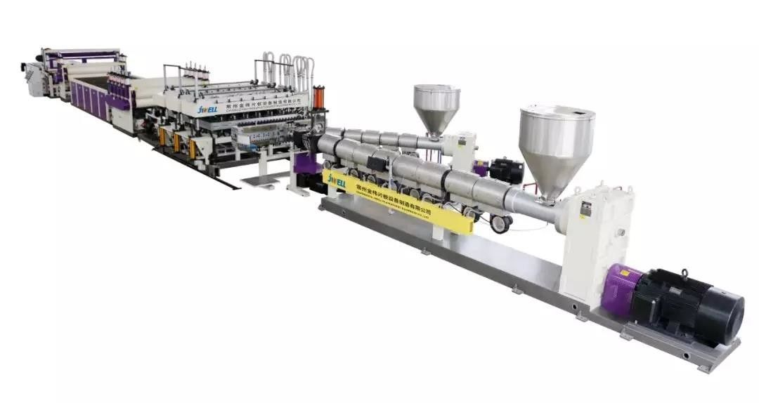 Jwell PP Sheet Extrusion Line One Mould Double Out Plastic Building Template Plastic Machine